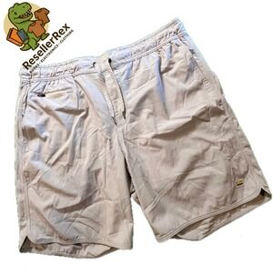 Vuori Men's XL Elastic Waist Drawstring Zipper Pockets Athletic Shorts Beige